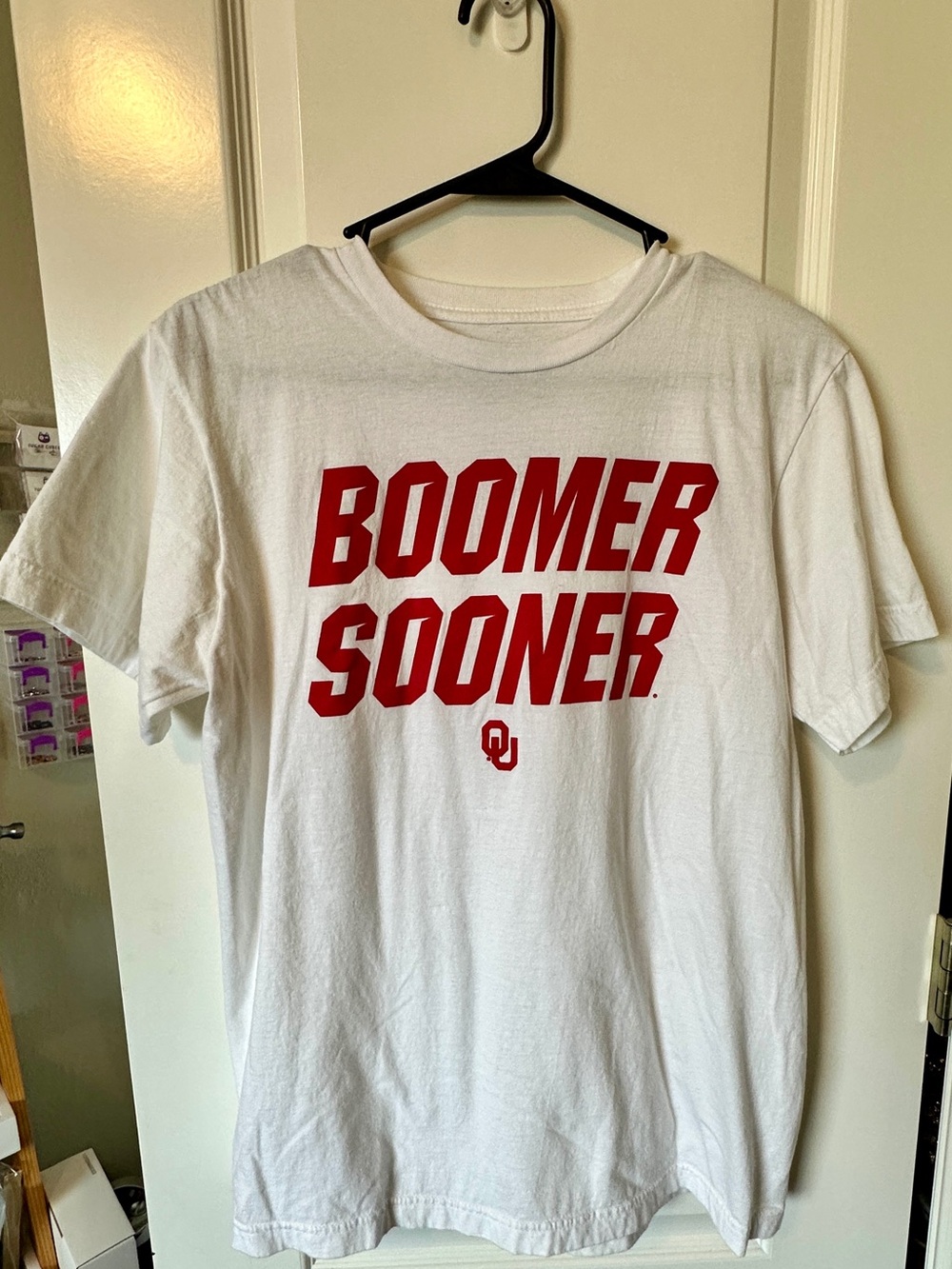 Oklahoma Sooners Boomer Sooner Majestic T-Shirt Size M White Red NWT NWOT